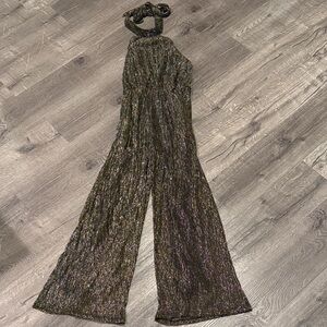 Lulu's Shimmering Black Jumpsuit